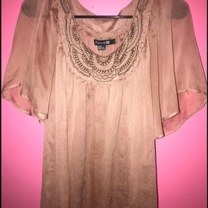 Forever 21 Tan Blouse Size Medium
